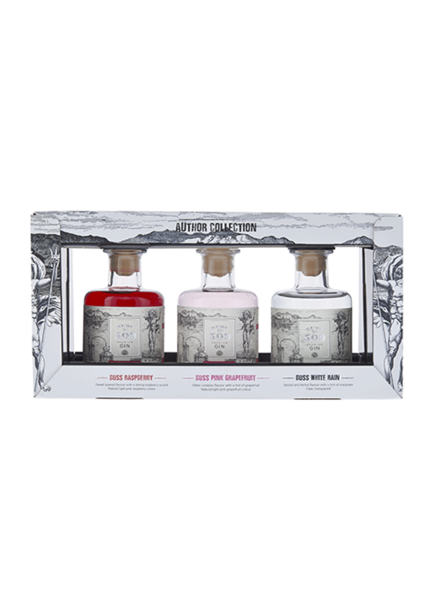 Buss Nr509 Grapefruit-Raspberry-Elderflower Gin 3x20cl Giftpack