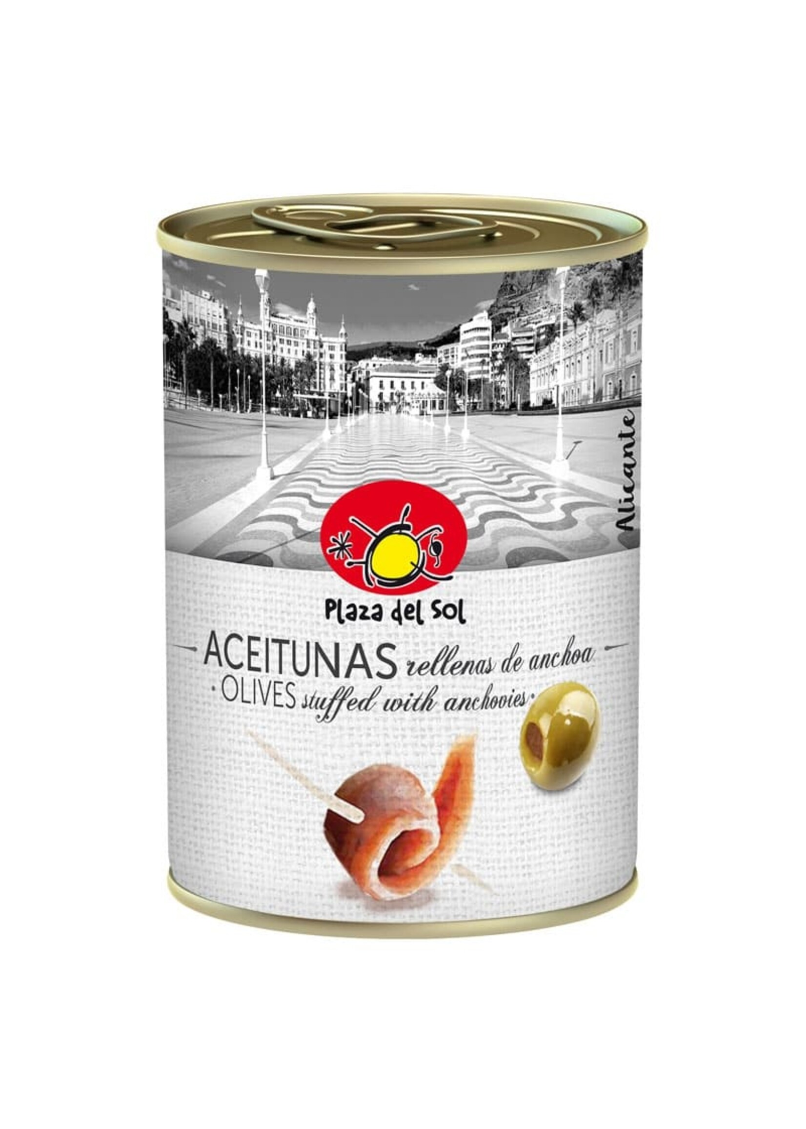 Plaza del Sol Olives Stuffed with Anchovies 280g