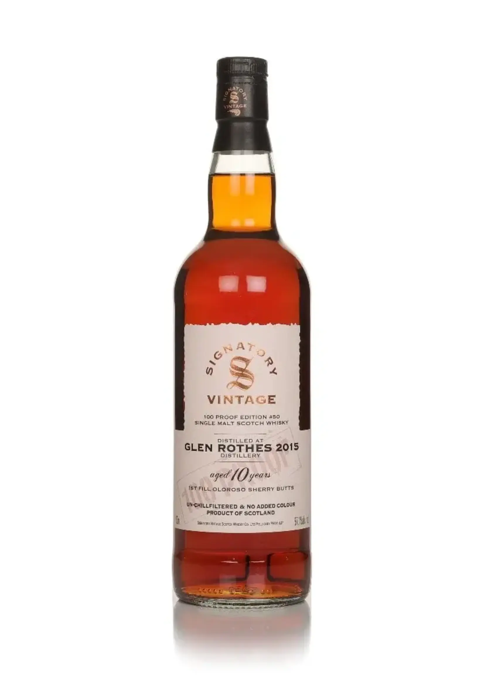 Signatory 100 Proof Glen Rothes 2015 10Y