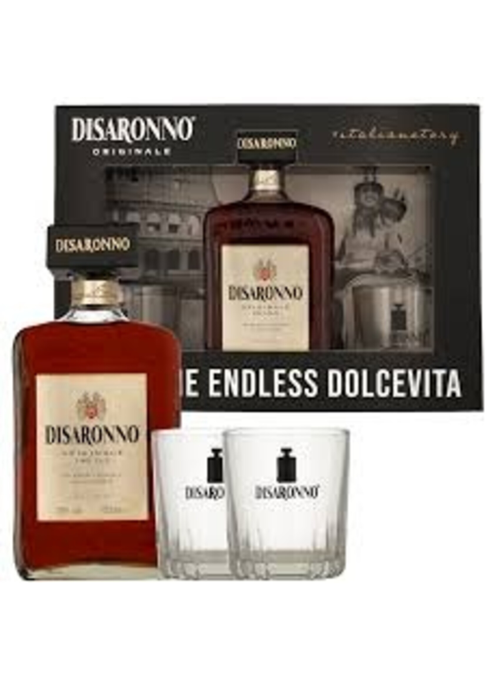Disaronno Amaretto + 2 Glasses Gift