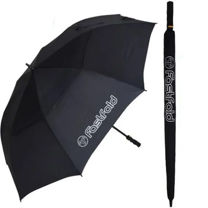 FastFold FastFold Double Canopy High End Golf Umbrella - Black