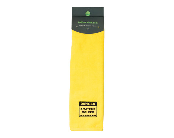 Nova Golf Nova Golf 'Danger Amateur Golfer' Toalla de golf - Amarillo Negro