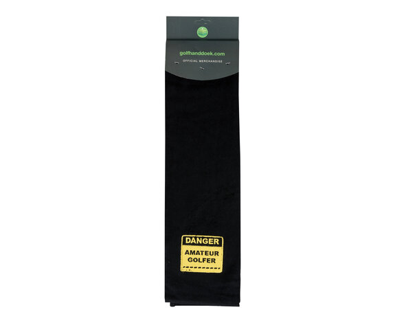 Nova Golf Nova Golf 'Danger Amateur Golfer' Toalla de golf - Negro Amarillo