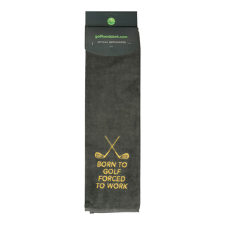 Nova Golf Nova Golf 'Born To Golf Forced To Work' Golf Towel - Grey Yellow