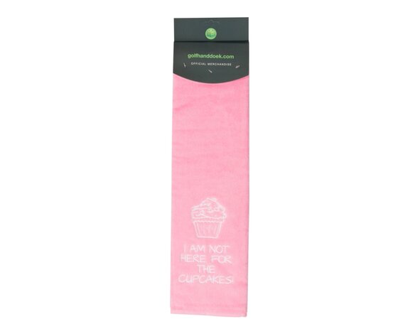 Nova Golf Nova Golf 'I Am Not Here For The Cupcakes' Toalla de golf - Rosa Blanco
