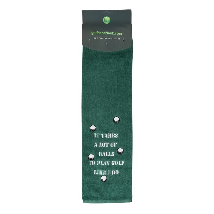 Nova Golf Nova Golf 'It Takes A Lot Of Balls' Golf Towel - Green White