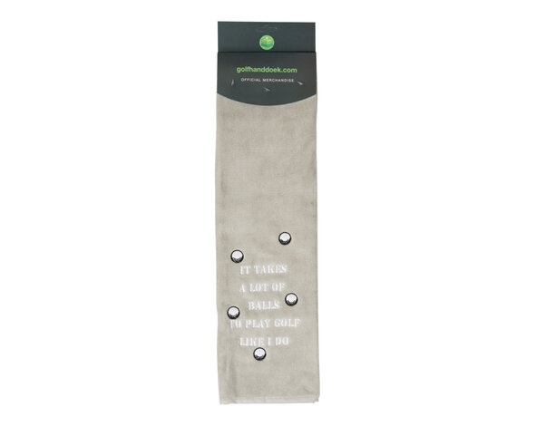 Nova Golf Nova Golf 'It Takes A Lot Of Balls' Toalla de golf - Gris Blanco