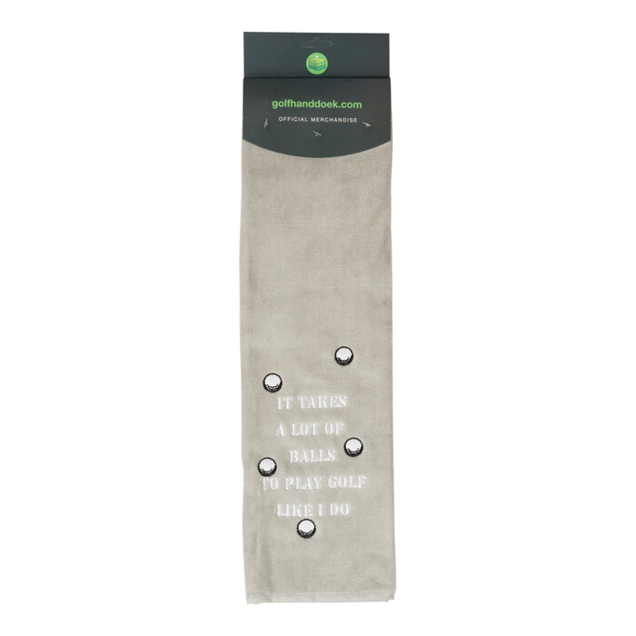 Nova Golf Nova Golf 'It Takes A Lot Of Balls' Toalla de golf - Gris Blanco