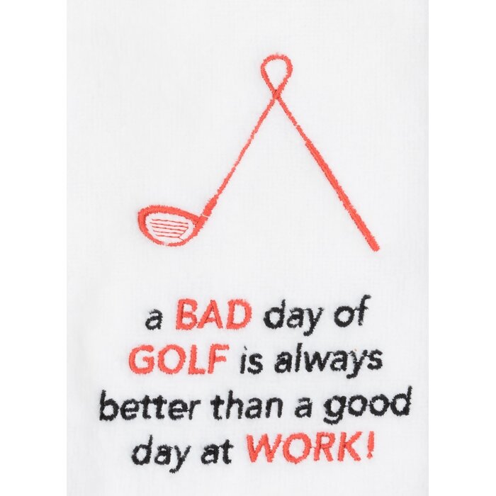 Nova Golf Nova Golf 'A Bad Day of Golf' Golf towel - White Black Red