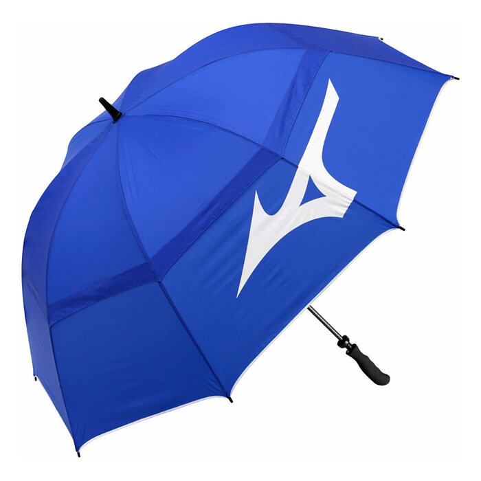 Mizuno Mizuno Tour 55 pulgadas Paraguas de golf Staff de doble dosel - Azul Blanco