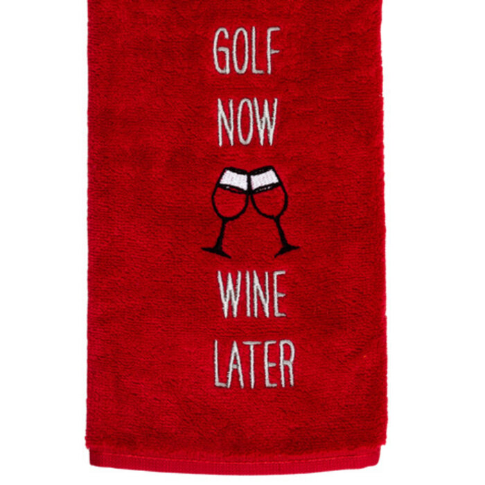Nova Golf Nova Golf 'Golf Now Wine Later' Toalla de golf - Rojo Gris