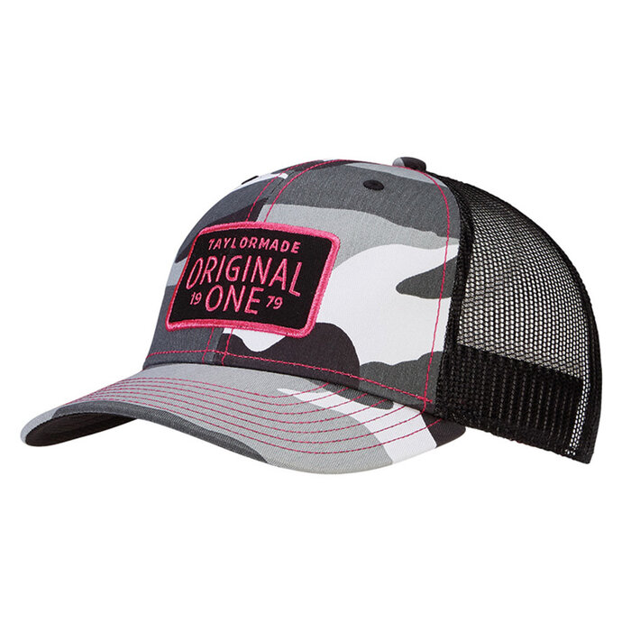 TaylorMade TaylorMade Original One Trucker Gorra de Golf para Mujer - Camuflaje Negro Rosa