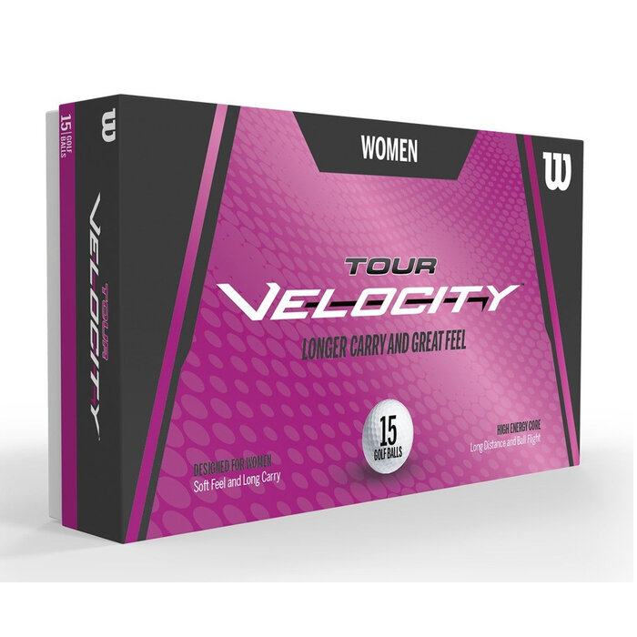 Wilson Wilson Tour Velocity Pelotas de Golf para Mujer - Blanco - 15 Unidades