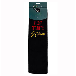 Nova Golf Nova Golf 'If Lost Return To Golfchamp' Toalla de golf - Negro