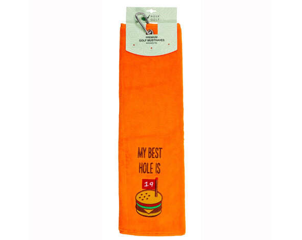 Nova Golf Nova Golf 'My Best Hole Is 19' Golf Towel - Orange
