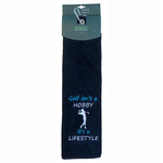 Nova Golf 'Golf Isn't A Hobby It's A Lifestyle' Toalla de golf - Negro