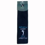 Nova Golf 'Golf Isn't A Hobby It's A Lifestyle' Toalla de golf - Negro