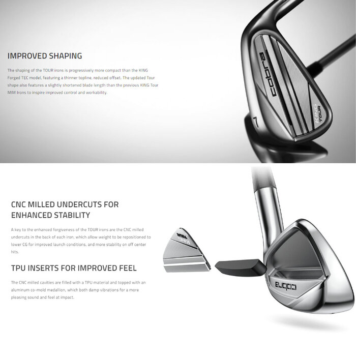 Cobra Cobra King Tour Forged Hierros 4-PW (varilla de acero)