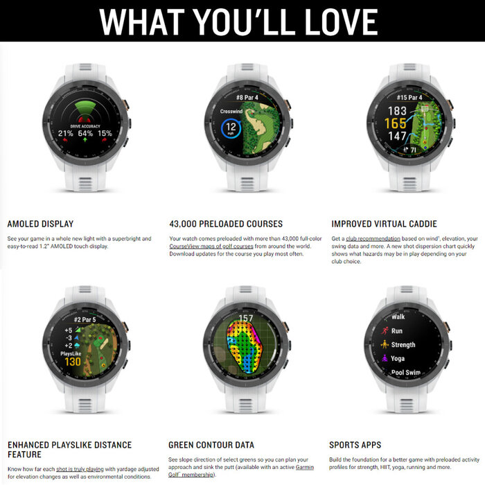 Garmin Garmin Approach S70 Premium GPS Golf Watch 42 mm - Grey