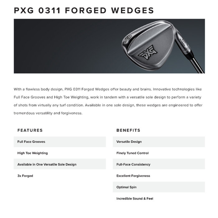 PXG PXG V3 0311 Forged Wedge (steel shaft) - Negro