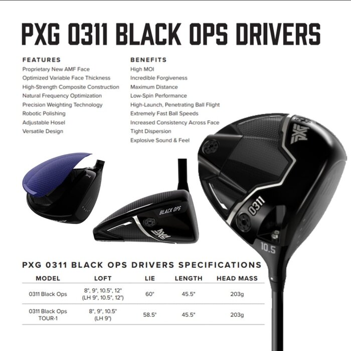 PXG PXG 0311 Black Ops Driver 2024 - Project-X Cypher Shaft