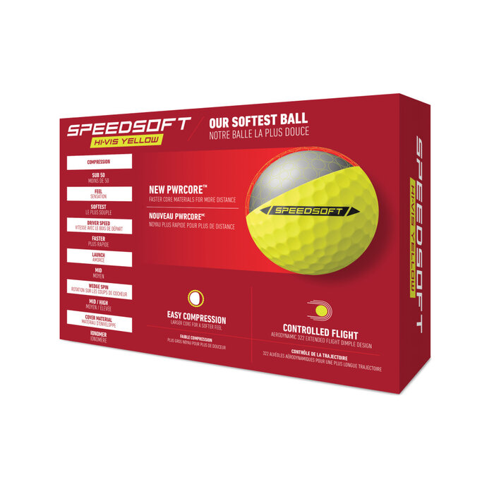 TaylorMade TaylorMade SpeedSoft Hi-Vis Golf Balls - Yellow - 12 Pack