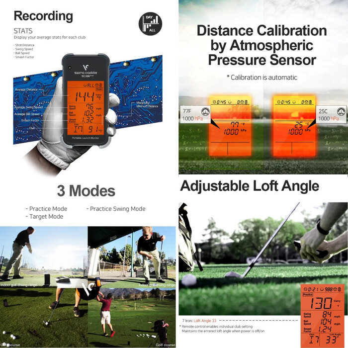 Voice Caddie Swing Caddie SC200+ Launch Monitor Incl. Mando a distancia