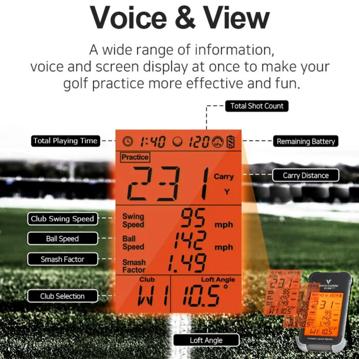 Voice Caddie Swing Caddie SC200+ Launch Monitor Incl. Mando a distancia