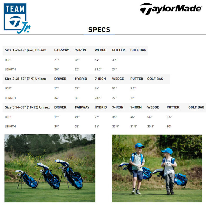 TaylorMade TaylorMade Set de golf Junior S2 de 8 piezas | Bolsa de golf trípode (Unisex 7-9 Años)
