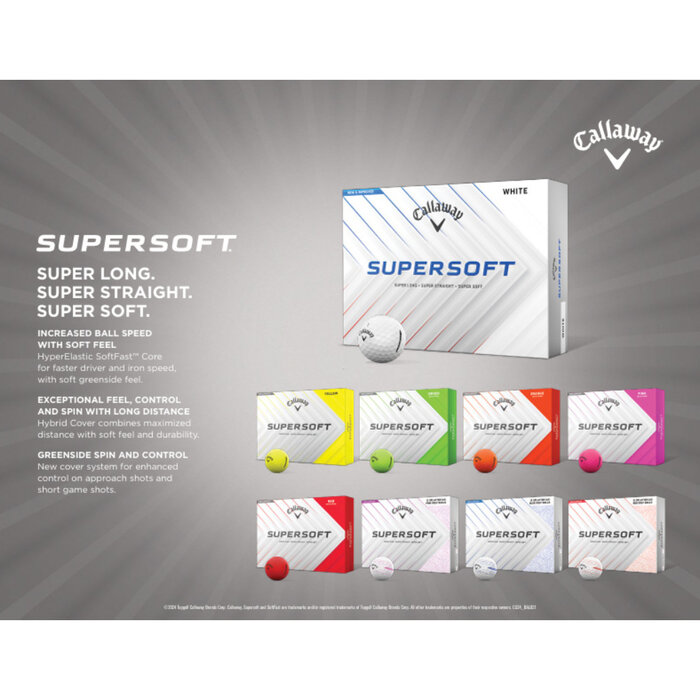 Callaway Callaway SuperSoft 2025 Golf Balls - White | Printed