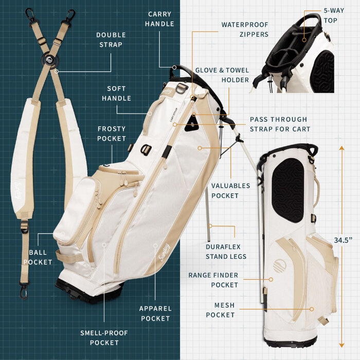 Sunday Golf Sunday Golf Ryder Stand Bag - Toasted Almond