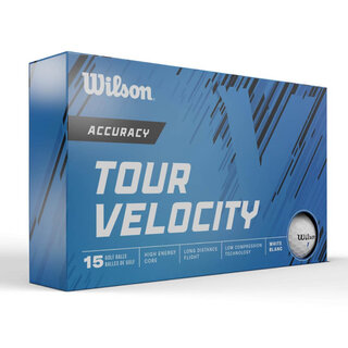 Wilson Wilson Tour Velocity Accuracy Pelotas de golf 2024 - Blanco - 15 Unidades