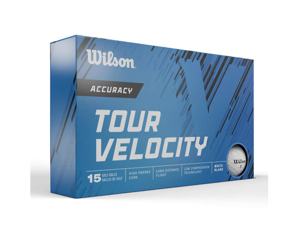 Wilson Wilson Tour Velocity Accuracy Pelotas de golf 2024 - Blanco - 15 Unidades