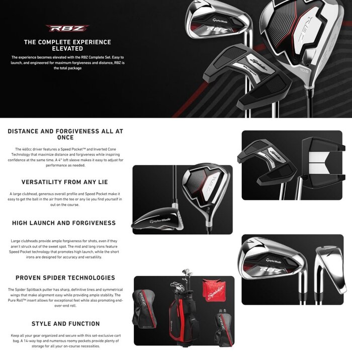 TaylorMade TaylorMade RBZ 2.0 Set de golf 2025 | Bolsa de golf carro (varilla de acero)