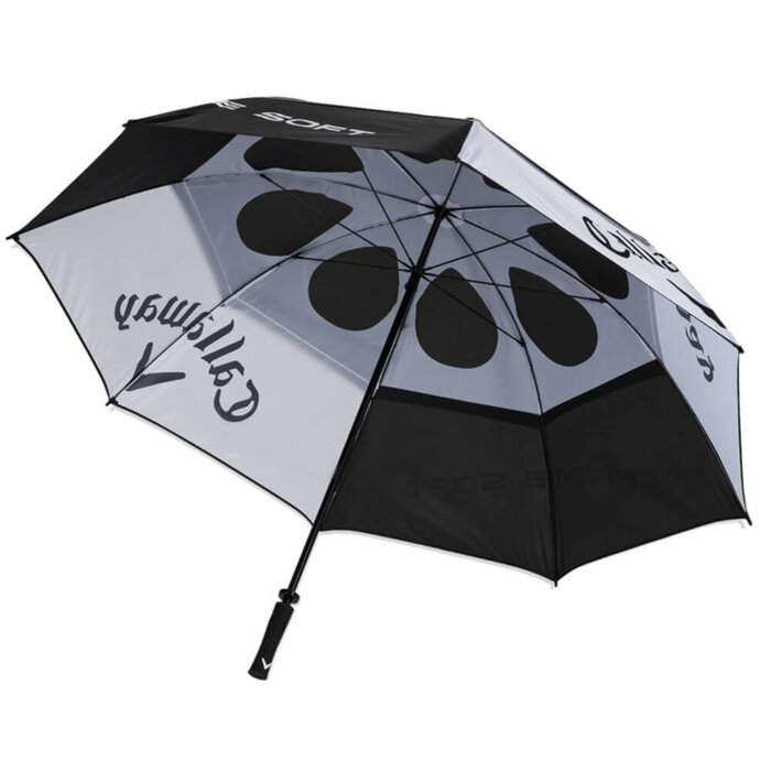 Callaway Callaway Tour Authentic UV 68 Inch Double Canopy Paraguas de golf - Negro Blanco