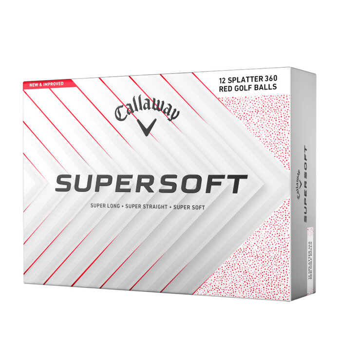 Callaway Callaway SuperSoft Splatter 360 Red 2025 Bolas de golf - Blanco Rojo