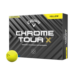 Callaway Bolas de golf Callaway Chrome Tour X 2024 - Amarillas - 12 Unidades