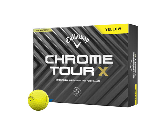 Callaway Bolas de golf Callaway Chrome Tour X 2024 - Amarillas - 12 Unidades