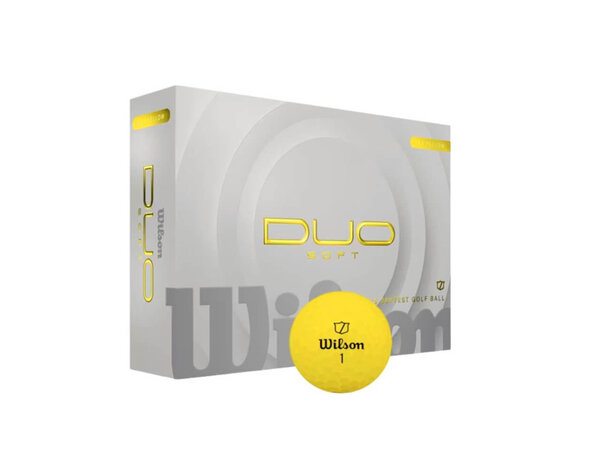 Wilson Wilson DUO Soft Pelotas de Golf 2025 - Amarillo - 12 Unidades