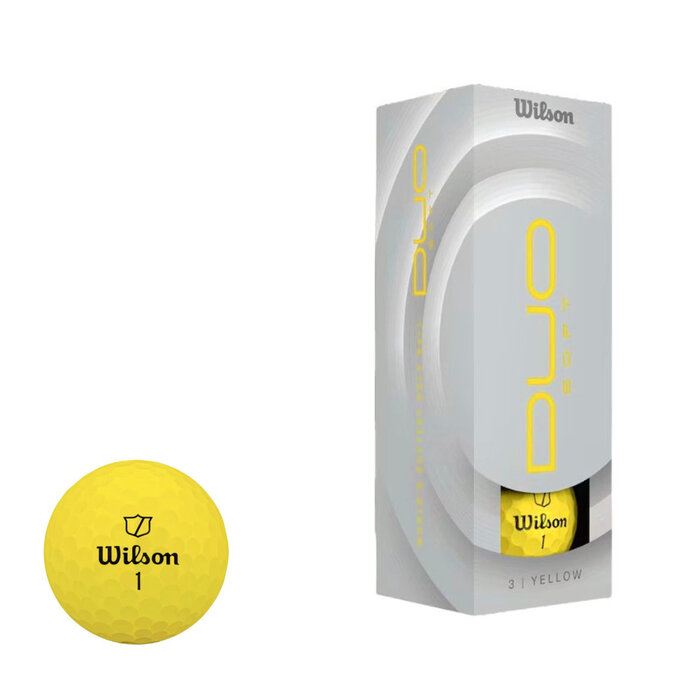 Wilson Wilson DUO Soft Pelotas de Golf 2025 - Amarillo - 12 Unidades
