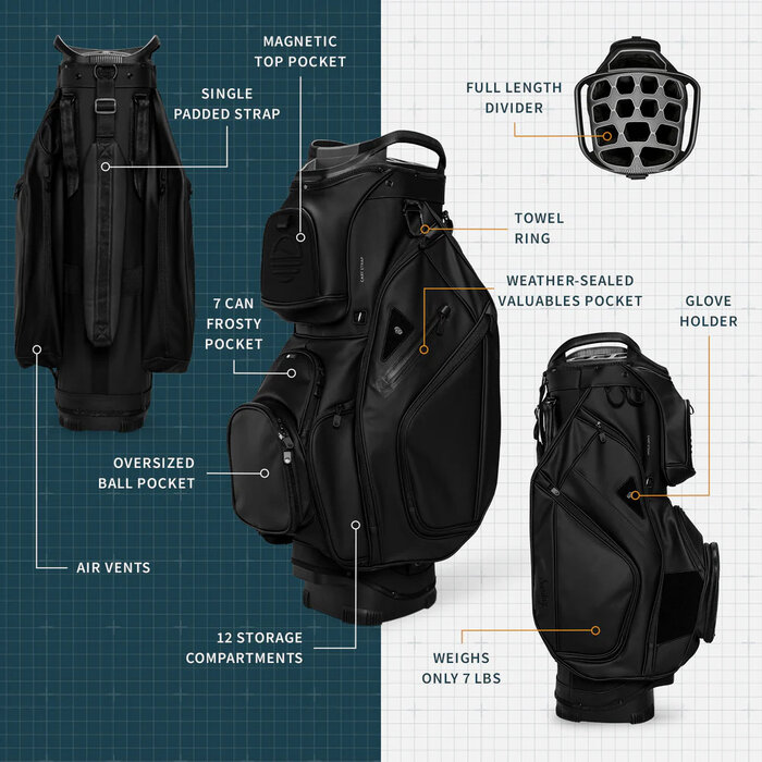 Sunday Golf Sunday Golf Big Rig S-Class Bolsa de golf carro 2025 - Negro