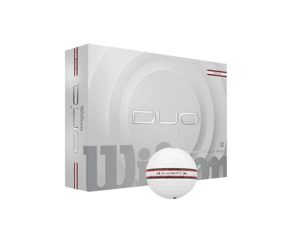 Wilson Wilson DUO Soft TRK360 Bolas de golf 2025 - Blanco Rojo - 12 Unidades