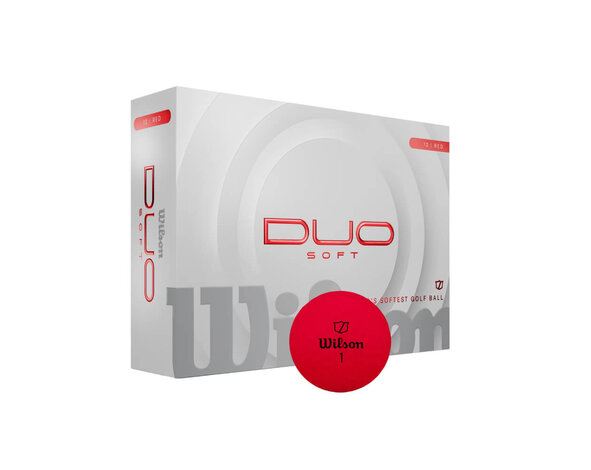 Wilson Wilson DUO Soft Pelotas de Golf 2025 - Rojo - 12 Unidades