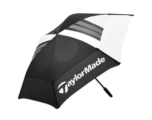 TaylorMade TaylorMade 68" Double Canopy Golf Tour Umbrella 2025 - Black White