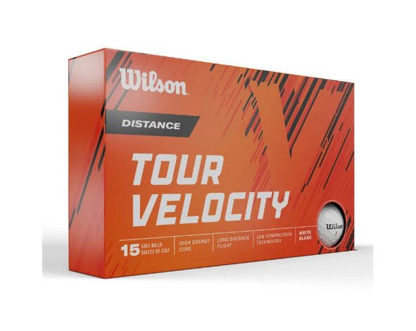 Wilson Wilson Tour Velocity Distance Pelotas de Golf 2024 - Blanco - 15 Unidades