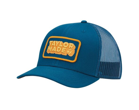 TaylorMade TaylorMade Ventura Retro Trucker Gorra de Golf 2025 - Azul Naranja