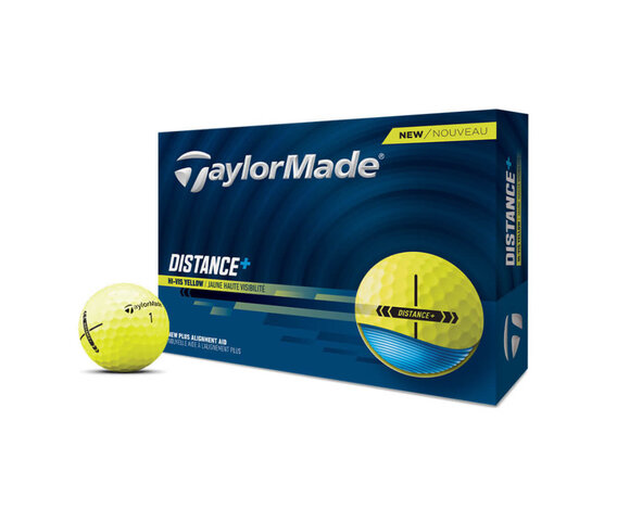 TaylorMade TaylorMade Distance+ Pelotas de Golf 2025 - Amarillo - 12 Unidades