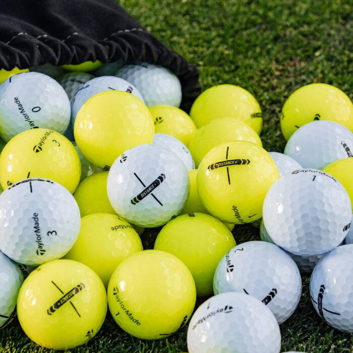 TaylorMade TaylorMade Distance+ Golf Balls 2025 - Yellow - 12-Pack