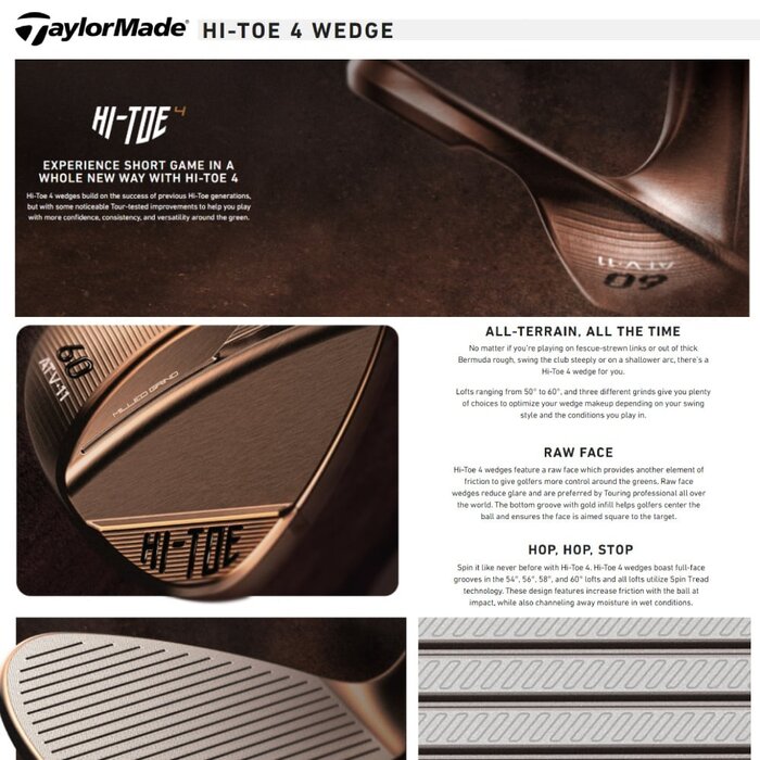 TaylorMade TaylorMade Milled Grind Hi-Toe 4 Wedge (varilla de grafito) - Cobre