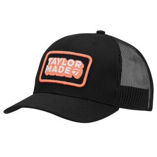 TaylorMade TaylorMade Ventura Retro Trucker Gorra de Golf 2025 - Negro Naranja